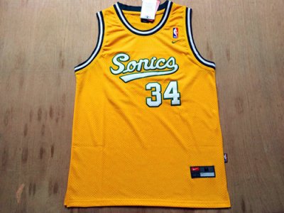 NBA 34 Ray Allen Seattle Supersonics Maillot jaune